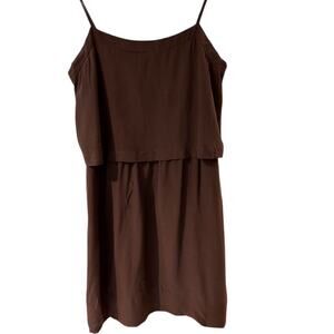 MADEWELL Black Two Tier Adjustable Spaghetti Strap Lined Mini Dress Size 8